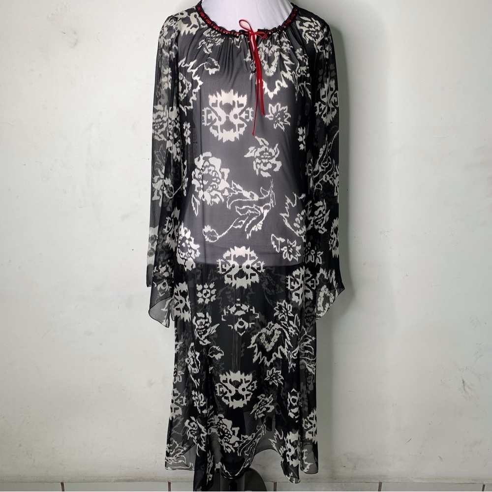 MARELLA Black and White Floral Dress